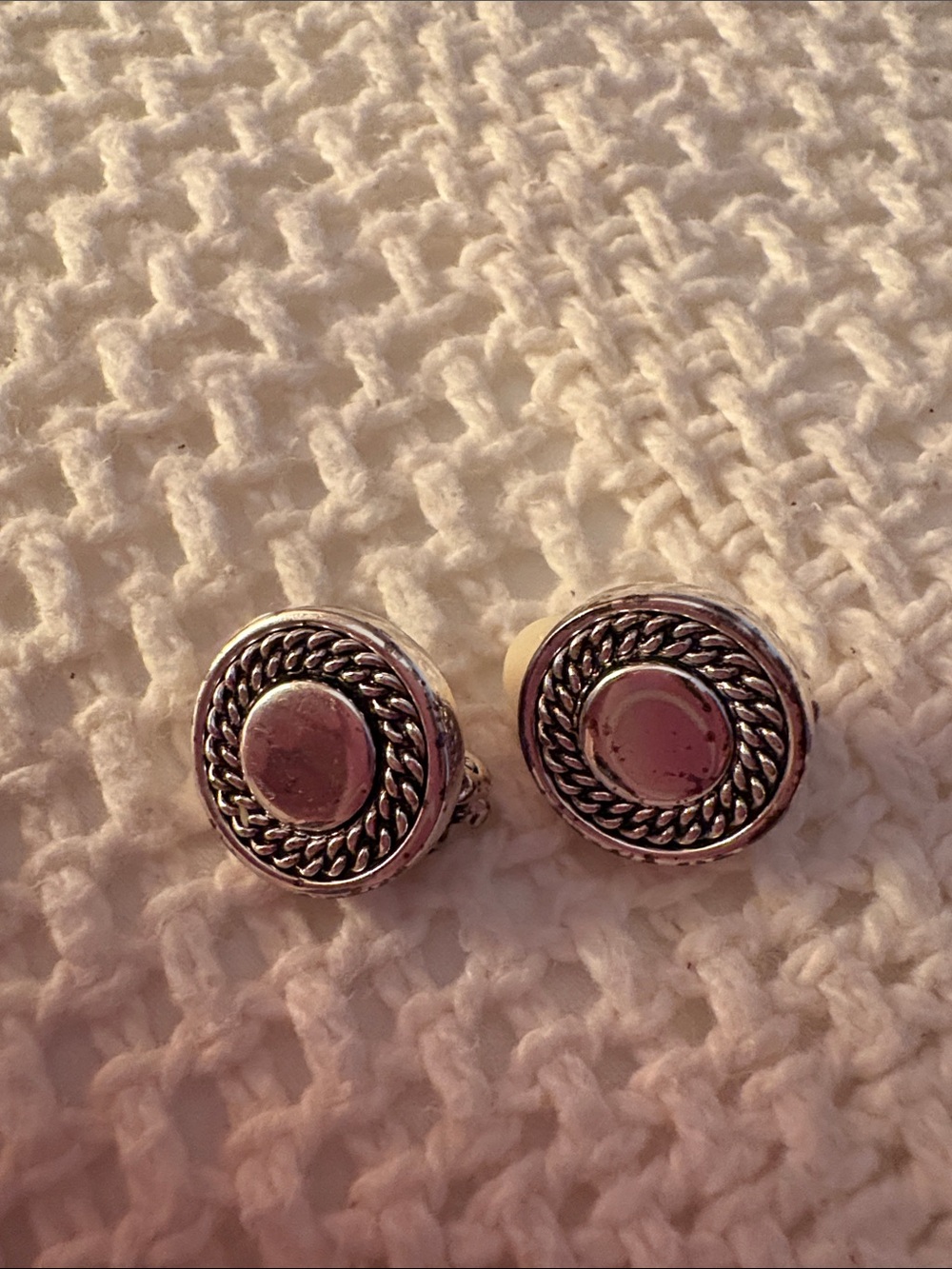 Ralph Lauren Sterling-Style Silver Rope Accent Clip-On Earrings - Silver